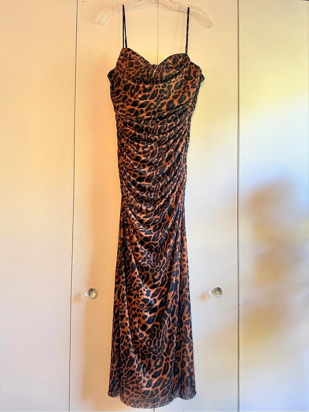 Zara Leopard Print Maxi Dress Brown & Black Medium Like New